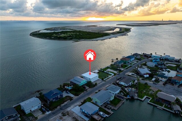204 Bayshore Dr, Ingleside, TX 78362 - aerial view of residential area with property parcel outlined and a nearby body of water