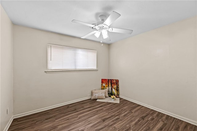 857 Belmeade Dr, Corpus Christi, TX 78412 - empty room featuring wood finished floors, baseboards, and ceiling fan