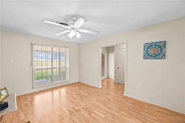 857 Belmeade Dr, Corpus Christi, TX 78412 - spare room featuring light wood finished floors, baseboards, and a ceiling fan