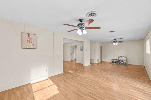 857 Belmeade Dr, Corpus Christi, TX 78412 - empty room featuring a ceiling fan, light wood-style flooring, and baseboards
