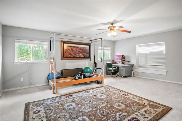 4705 Grand Lake Dr, Corpus Christi, TX 78413 - bedroom with carpet floors, multiple windows, and an office area