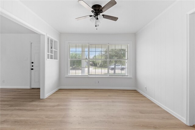 3618 Lawnview St, Corpus Christi, TX 78411 - spare room with light wood finished floors, ceiling fan, and baseboards