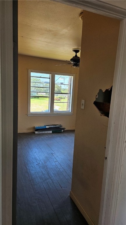 hallway with dark wood-style flooring