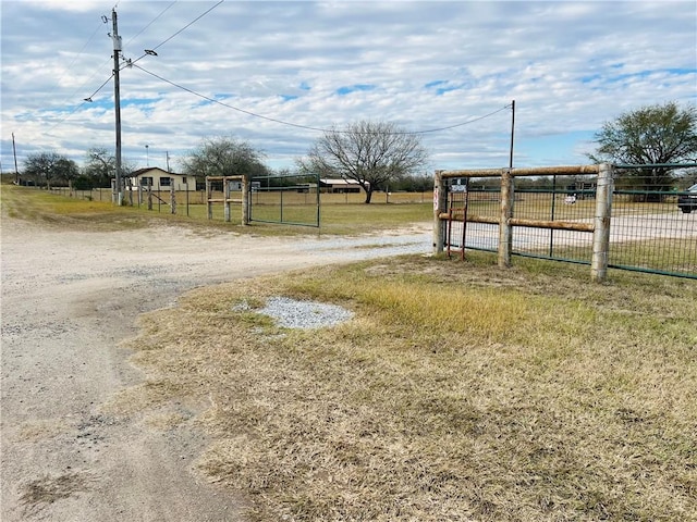 view of street featuring a rural view