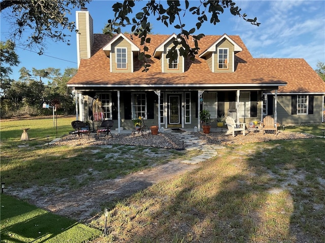 view of front of house with a front lawn