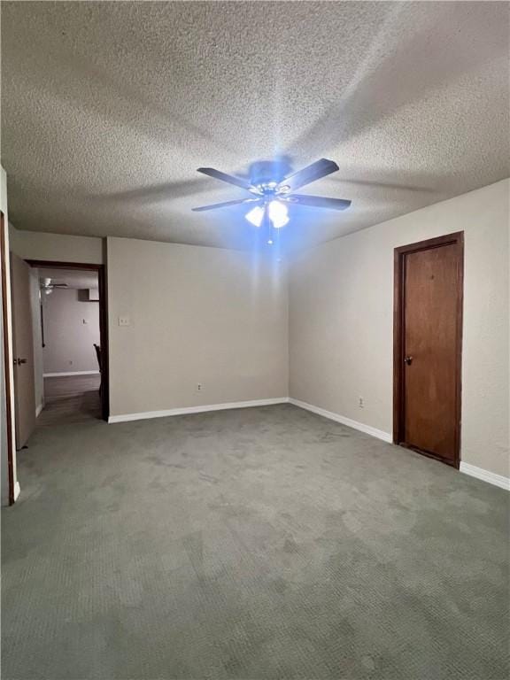 806 Dakota St, Robstown, TX 78380 - unfurnished room with ceiling fan, carpet floors, and a textured ceiling