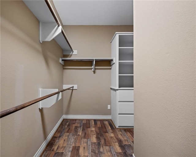 walk in closet featuring dark hardwood / wood-style floors