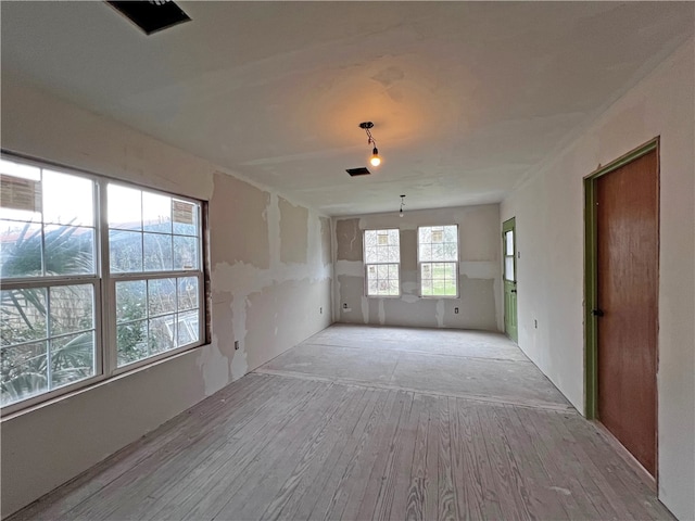 empty room featuring light hardwood / wood-style flooring