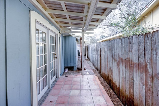 exterior space featuring french doors