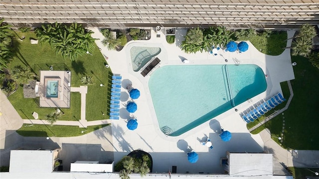 14810 Windward Dr Unit 509, Corpus Christi, TX 78418 - bird's eye view of a pool