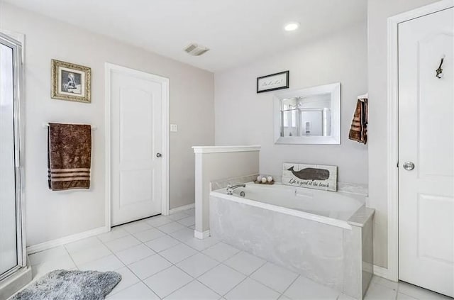 14877 Cobo De Bara, Corpus Christi, TX 78418 - full bathroom featuring a bath, tile patterned floors, and recessed lighting