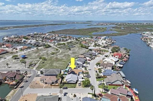 14877 Cobo De Bara, Corpus Christi, TX 78418 - aerial view of property and surrounding area featuring a nearby body of water and nearby suburban area