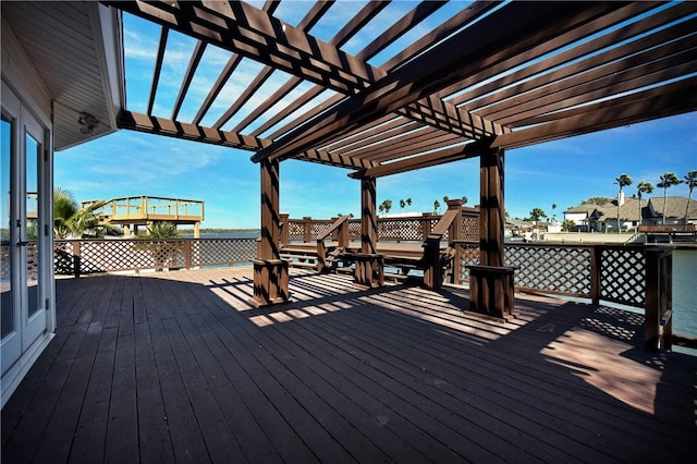 deck with a pergola