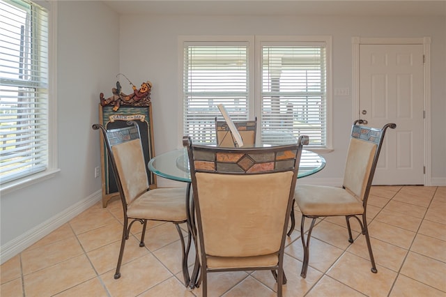 view of tiled dining area