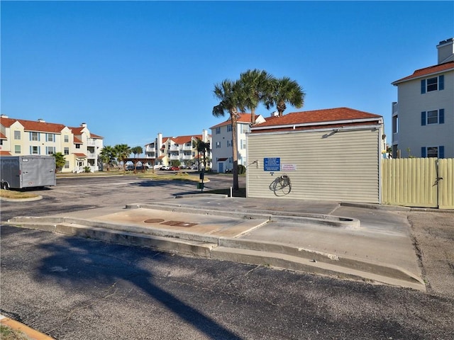 view of road with a residential view