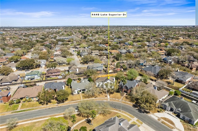 aerial view featuring a residential view