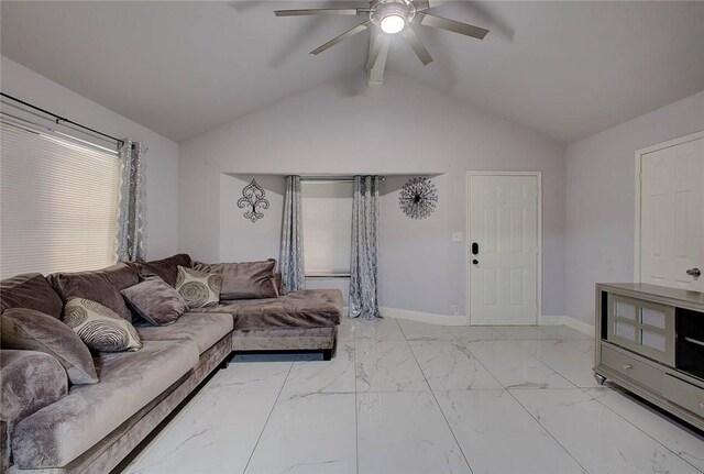 5434 Alejandro St, Corpus Christi, TX 78415 - living area with ceiling fan and light marble finish floors