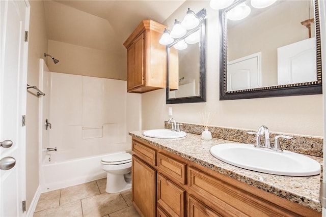 4376 Summer Wind Dr, Corpus Christi, TX 78413 - bathroom featuring double vanity, shower / bath combination, and tile patterned floors