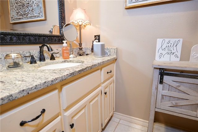 bathroom featuring vanity and tile patterned flooring