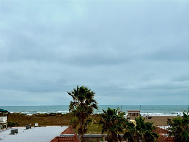 property view of water with a beach view