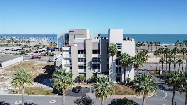 view of property with a water view