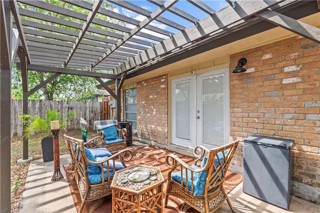 5213 Inverness Dr, Corpus Christi, TX 78413 - view of patio / terrace with a pergola and french doors