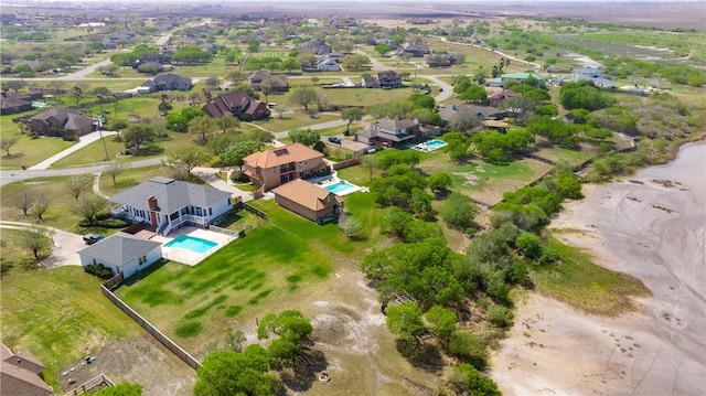aerial view featuring a residential view