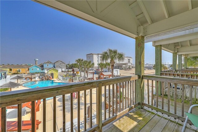 balcony featuring a residential view