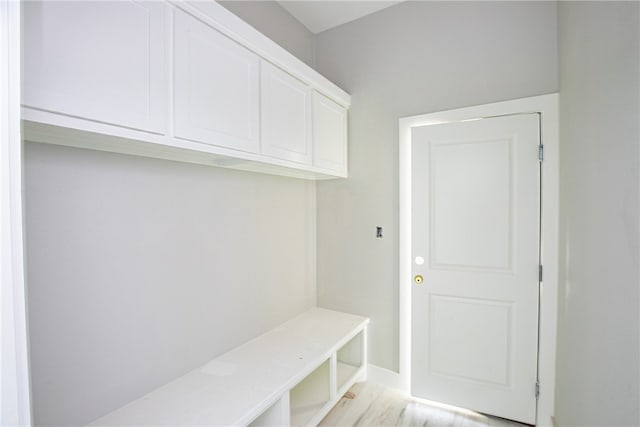 mudroom featuring light wood-type flooring