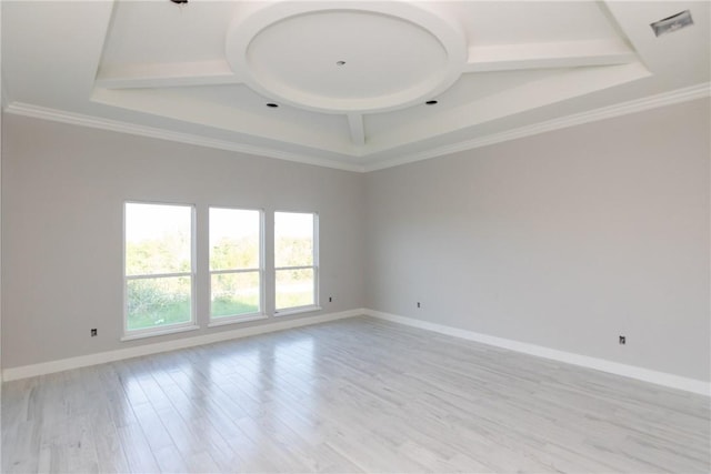 4033 Ranch Lake Dr, Corpus Christi, TX 78413 - empty room with coffered ceiling, light wood-type flooring, and beamed ceiling