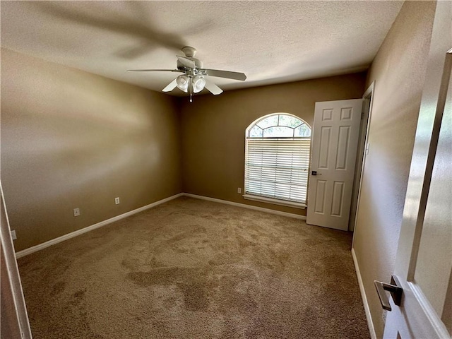 6313 Ramsgate Cir, Corpus Christi, TX 78414 - spare room with ceiling fan, carpet, baseboards, and a textured ceiling