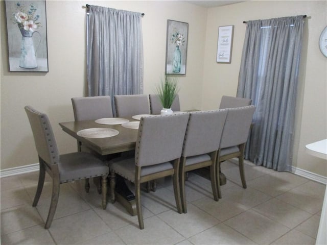 view of tiled dining space