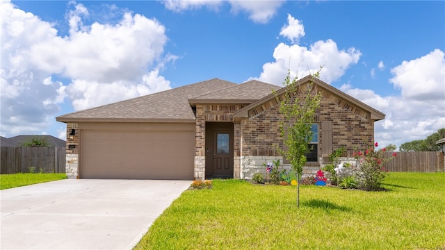 1293 Carnaby St, Corpus Christi, TX 78415 - view of front facade with a garage, roof with shingles, driveway, and brick siding