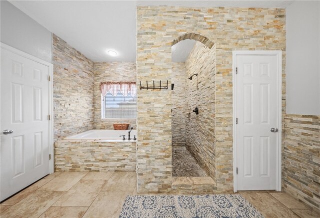 5413 King Trl, Corpus Christi, TX 78414 - bathroom with a garden tub and a tile shower
