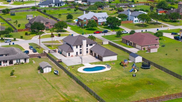 5413 King Trl, Corpus Christi, TX 78414 - aerial perspective of suburban area with a pool