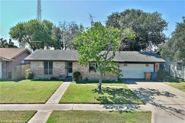 4505 Mount Vernon Dr, Corpus Christi, TX 78411 - view of front facade featuring brick siding, concrete driveway, a garage, and a shingled roof