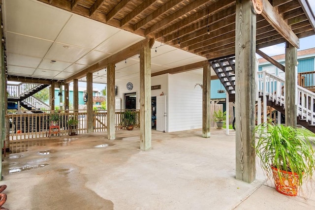 view of patio / terrace featuring stairway