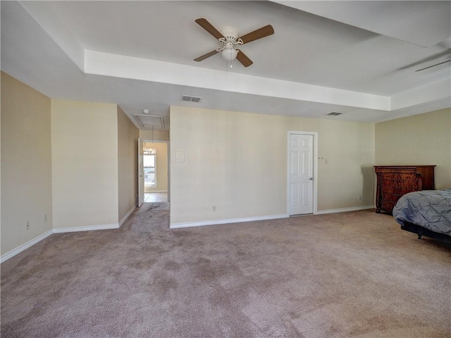 14422 Verdemar Dr, Corpus Christi, TX 78418 - unfurnished bedroom with baseboards, a raised ceiling, carpet, and attic access