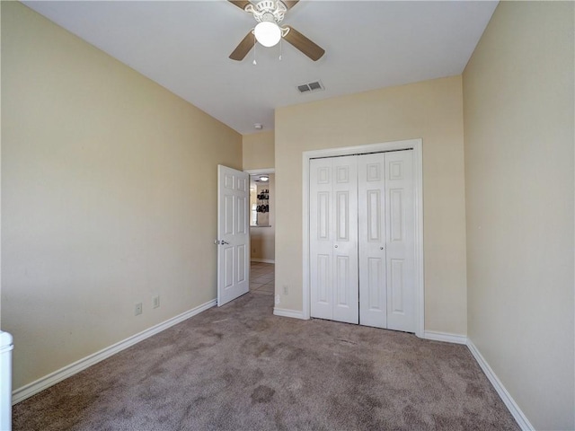 14422 Verdemar Dr, Corpus Christi, TX 78418 - unfurnished bedroom with a closet, visible vents, baseboards, and carpet floors