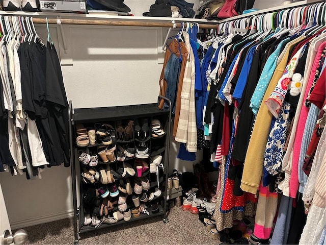 spacious closet featuring carpet