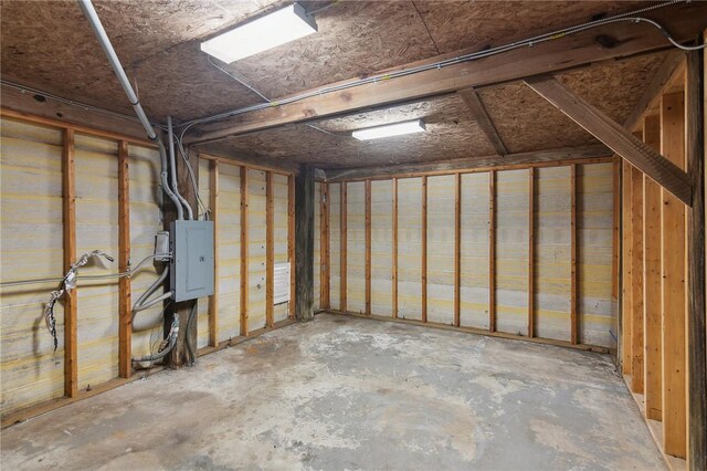 below grade area featuring electric panel