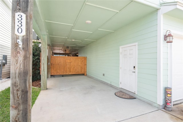 view of patio / terrace with a carport