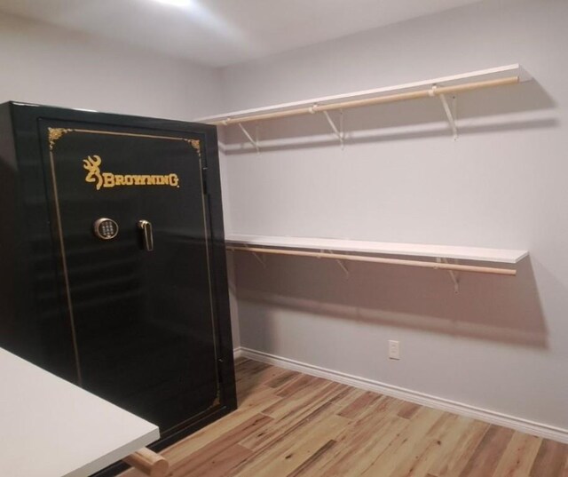 spacious closet with light wood-type flooring