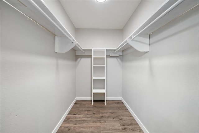 spacious closet with wood finished floors