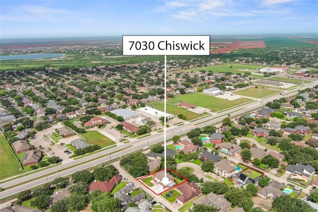 7030 Chiswick Dr, Corpus Christi, TX 78413 - aerial perspective of suburban area with property boundaries highlighted