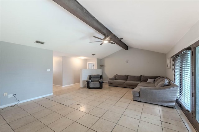 5929 Choctaw Dr, Corpus Christi, TX 78415 - living area featuring light tile patterned floors, ceiling fan, and baseboards