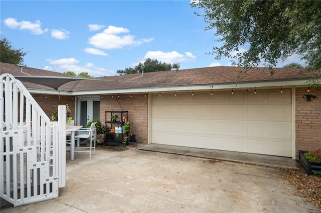 exterior space featuring a garage