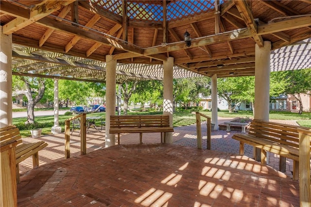 view of community featuring a gazebo