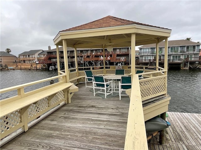 dock featuring a water view