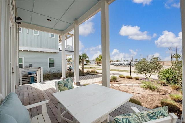 exterior space with outdoor dining area